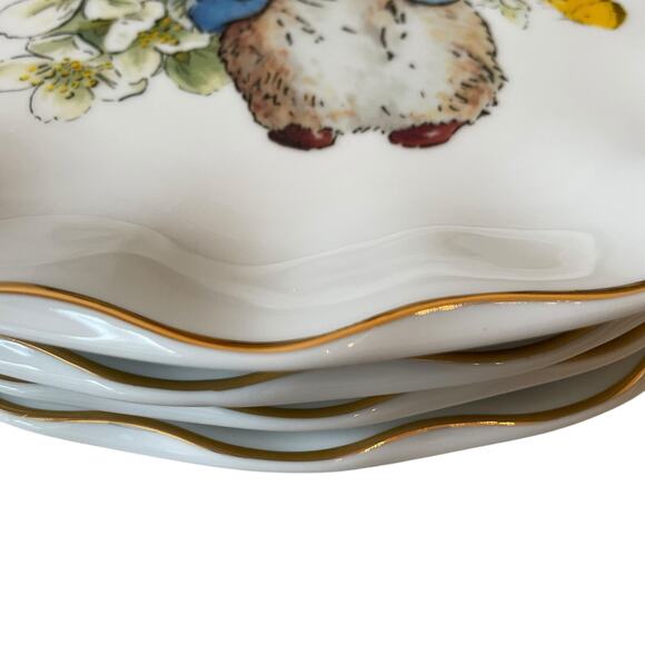Beatrix Potter Peter Rabbit Easter Flowers & Butterflies Dinner Plates Set of 4 - Picture 9 of 15